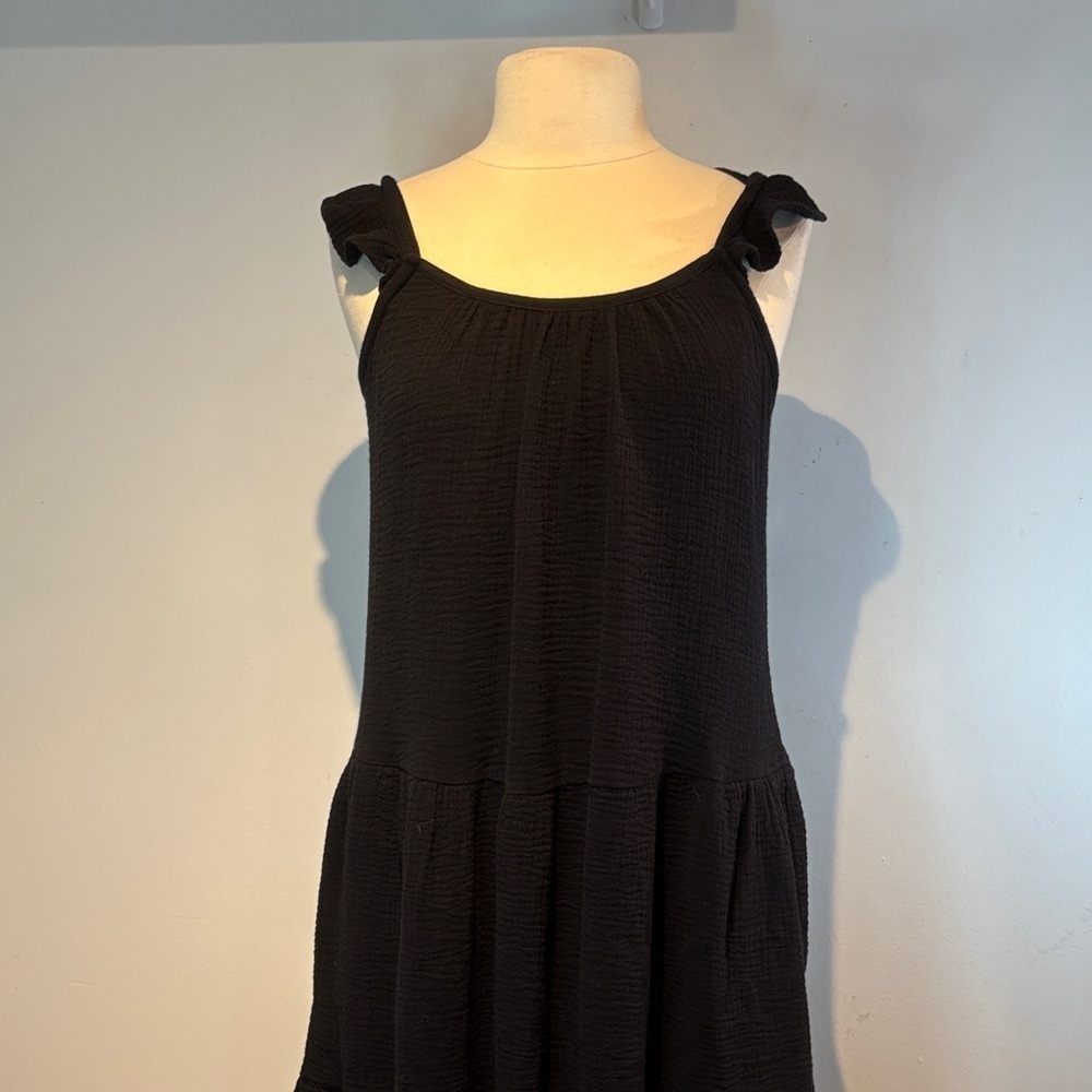 Thursday’s Tiered Cotton Gauze Maxi Dress black size large - Picture 5 of 16